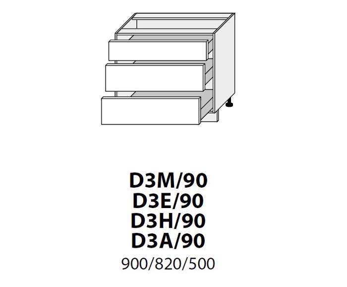 Fotogalerie D3M 90 ( 90 cm), kuchyňské linky Platinum