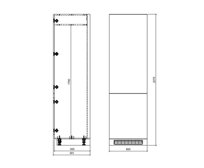 Fotogalerie D14DL 60 L (60 cm) skříňka pro lednicovou vestavbu, kuchyně Treviso