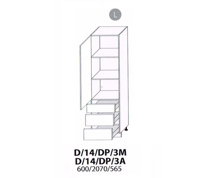 Fotogalerie D14DP 3M L (60 cm) spodní skříňka vysoká potravinová, kuchyně Treviso