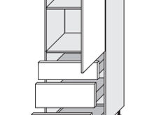 Fotogalerie Skříňka vysoká potravinová - D14DP3AMR - Pravá (60 cm) - kuchyně Carrini