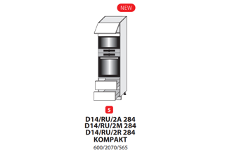 Skříňka pro vestavbu se šuplíky - D14RU/2 - 284 KOMPAKT (60 cm) - kuchyně Carrini