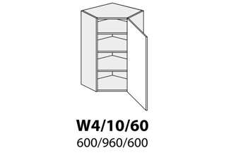 Horní skříňka rohová vysoká - W4 10 - 60 P (60 cm) - kuchyně  Avellino